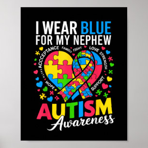 Poster Eu Visto Azul Para Minha Consciência Do Autismo Do