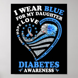 Poster Eu Visto Azul Para Minha Filha Diabetes Sensibiliz