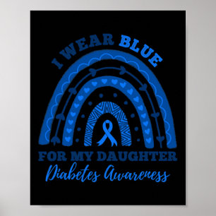 Poster Eu Visto Azul Para Minha Filha, Diabetes Tipo 1