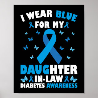 Poster Eu Visto Azul Para Minha Filha Em Direito Diabetes