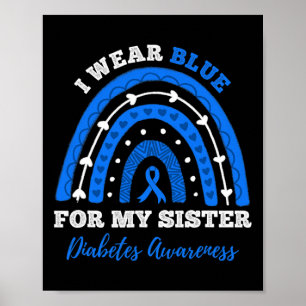 Poster Eu Visto Azul Para Minha Irmã T1d Diabetes Tipo 1