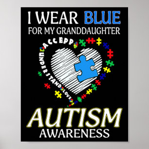 Poster Eu Visto Azul Para Minha Neta Autismo Consciência