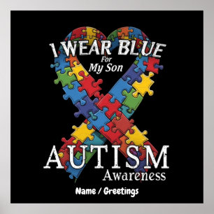 Poster Eu Visto Azul para o Apoio à Consciência do Autism