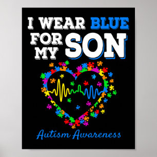 Poster Eu Visto Azul Para O Meu Filho Autismo Dia Da Cons