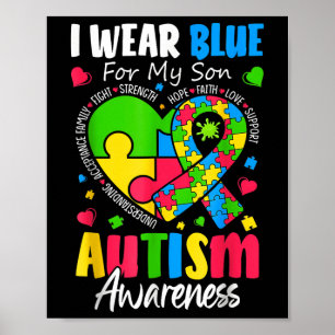 Poster Eu Visto Azul Para O Meu Filho Autismo Sensibiliza