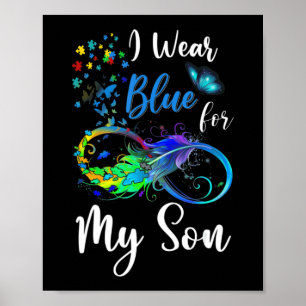 Poster Eu Visto Azul para o Meu Filho Autismo Sensibiliza