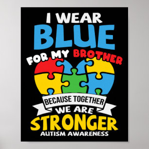 Poster Eu Visto Azul Para O Meu Irmão Autismo Sensibiliza