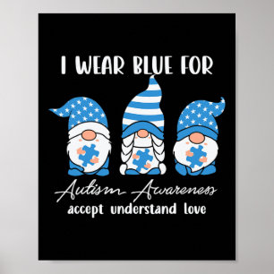 Poster Eu Visto Azul Para O Reconhecimento Autismo Entend