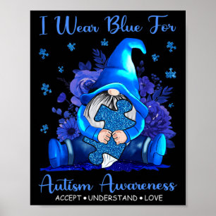 Poster Eu Visto Azul Para O Reconhecimento Autismo Entend