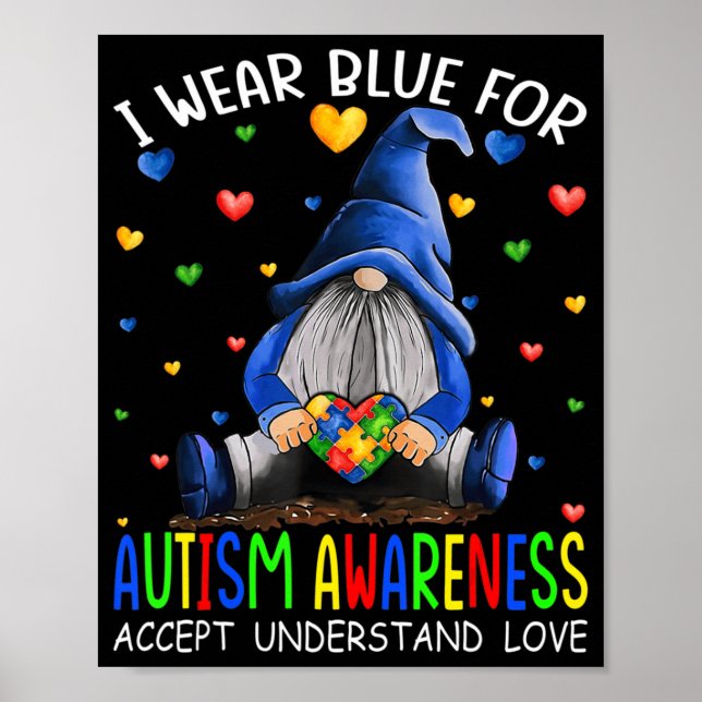 Poster Eu Visto Azul Para O Reconhecimento Autismo Entend (Frente)