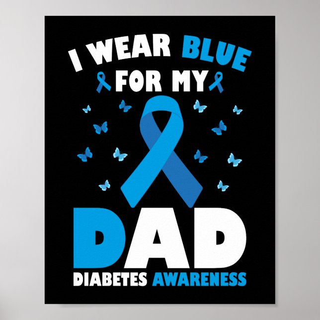 Poster Eu Visto Azul Para Sensibilização Para A Diabetes  (Frente)