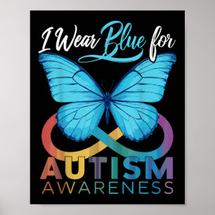 Poster Eu Visto Azul Por Consciência Autismo Consciência 