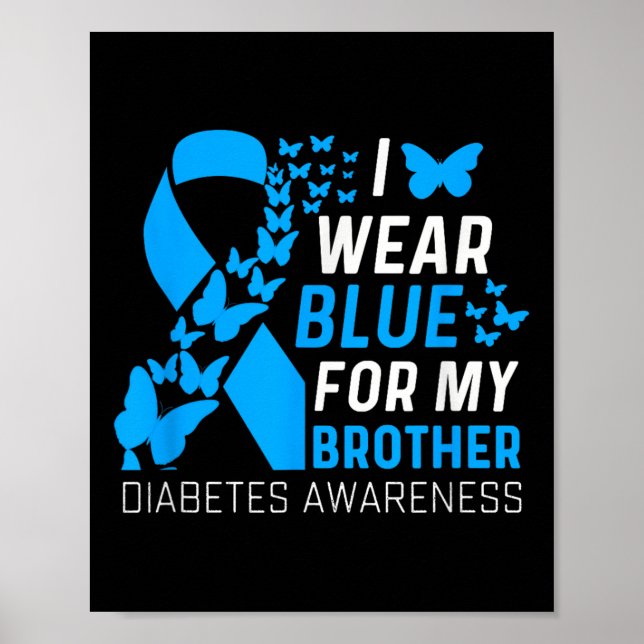 Poster Eu Visto Blues Para Meu Irmão Diabetes De Fita Awa (Frente)