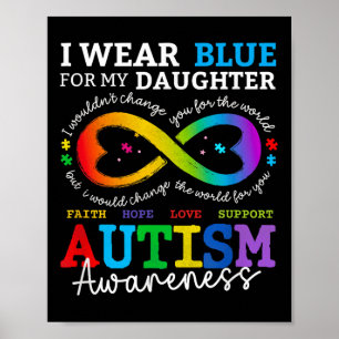 Poster Eu Visto Blues Para Minha Filha Autismo Consciênci