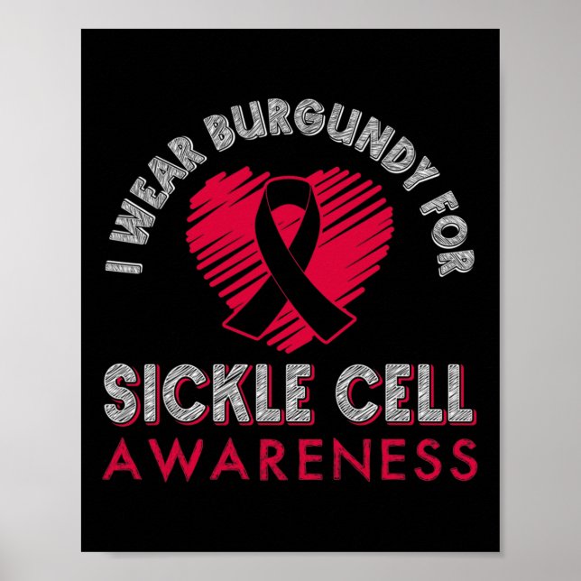 Poster Eu Visto Burgundy Para A Consciência De Células Fa (Frente)