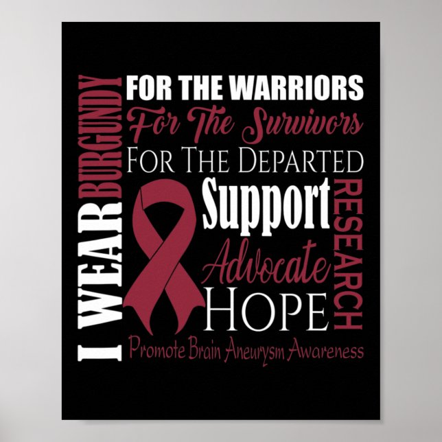 Poster Eu Visto Burgundy Para A Consciencialização Do Ane (Frente)