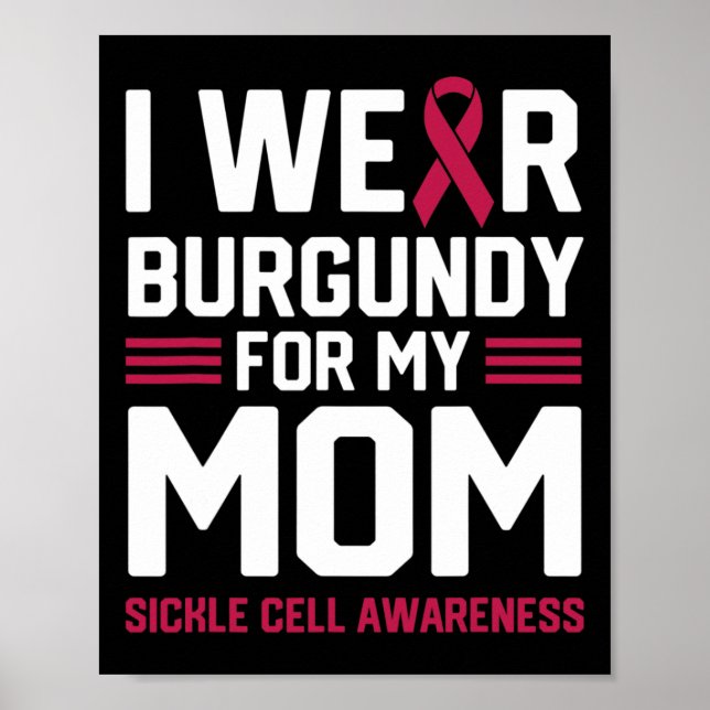 Poster Eu Visto Burgundy Para Minha Mãe Anemia De Células (Frente)
