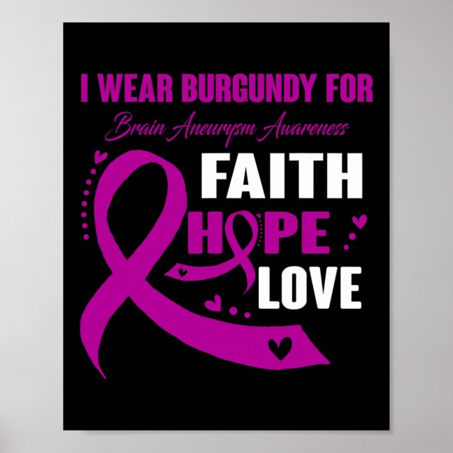 Poster Eu Visto Burgundy Para Presentes De Consciência Do (Frente)