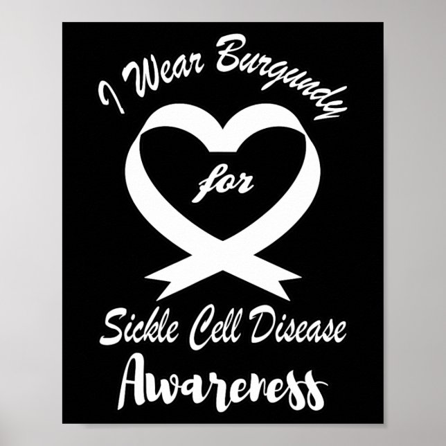 Poster Eu Visto Burgundy Para Sensibilizar A Doença Das C (Frente)