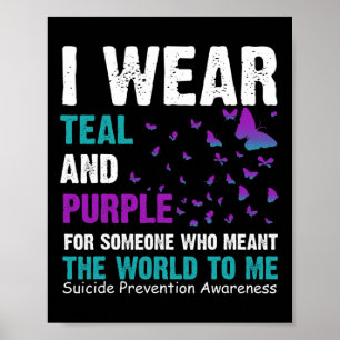 Poster Eu Visto Consciência Do Suicídio Teal E Roxo E Pre