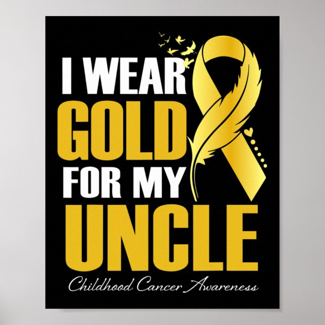 Poster Eu Visto Dourado Para Minha Cancer De Infância (Frente)