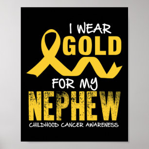 Poster Eu Visto Dourado para o Cancer de infância do meu 