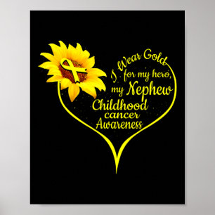 Poster Eu Visto Dourado para o Cancer de infância do meu