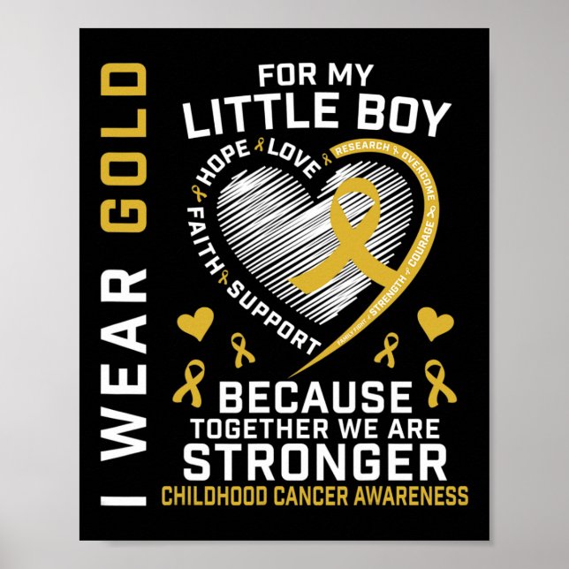 Poster Eu Visto Dourado Para O Meu Pequeno Filho Cancer D (Frente)