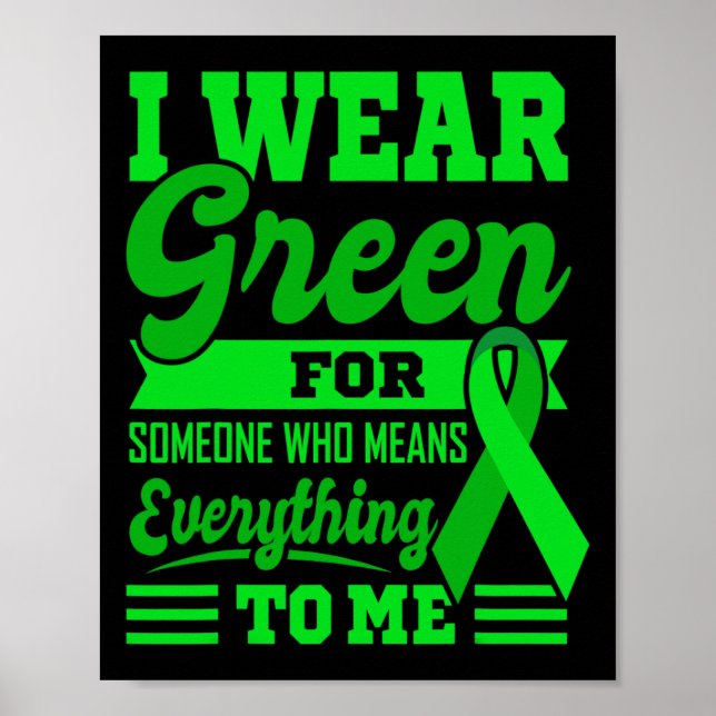 Poster Eu VISTO GREEN World Cancer Day Oferecer Fita Verd (Frente)