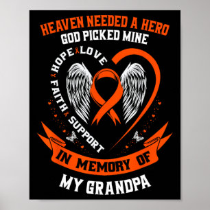 Poster Eu Visto Laranja em Memória do meu avô Leucemia Aw
