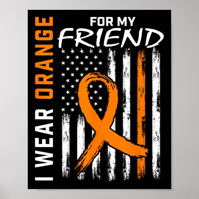 Poster Eu Visto Laranja Para Minha Amiga Leucemia Sensibi (Frente)