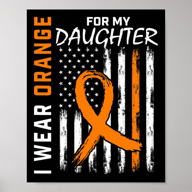 Poster Eu Visto Laranja Para Minha Filha, Leucemia Cancer (Frente)