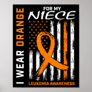 Poster Eu Visto Laranja Para O Meu Conhecimento De Leucem