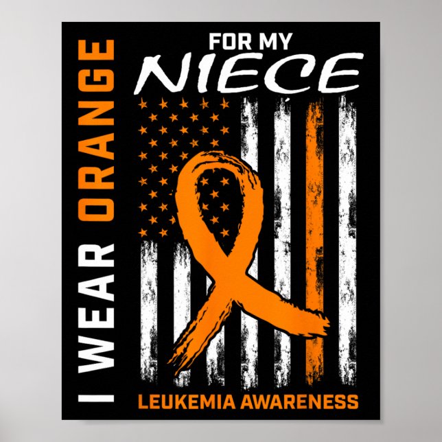 Poster Eu Visto Laranja Para O Meu Conhecimento De Leucem (Frente)