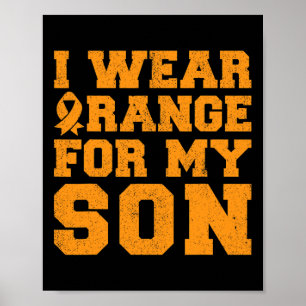 Poster Eu Visto Laranja Para O Meu Filho Cancer De Consci
