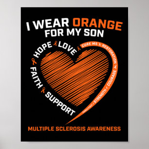 Poster Eu Visto Laranja Para O Meu Filho Esclerose Múltip