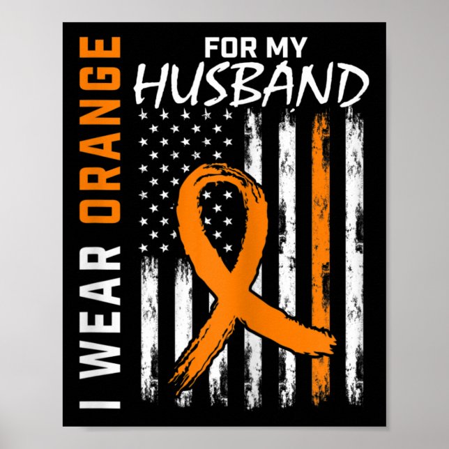 Poster Eu Visto Laranja Para O Meu Marido, Cancer De Leuc (Frente)