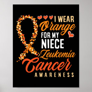 Poster Eu Visto Laranja Para O Meu Niece Leukemia Cancer 