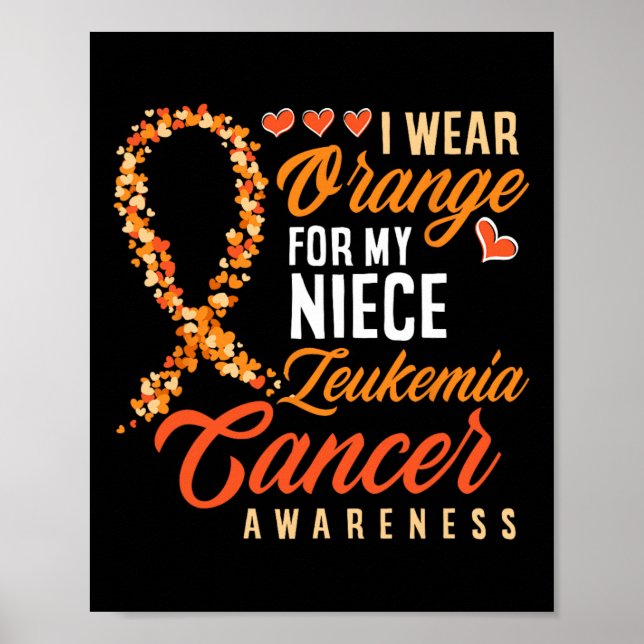 Poster Eu Visto Laranja Para O Meu Niece Leukemia Cancer  (Frente)
