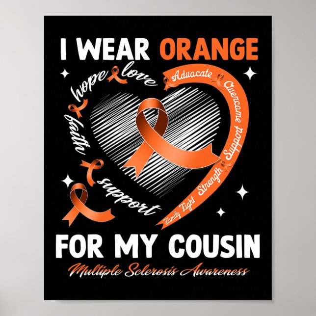 Poster Eu Visto Laranja Para O Meu Primo Esclerose Múltip (Frente)