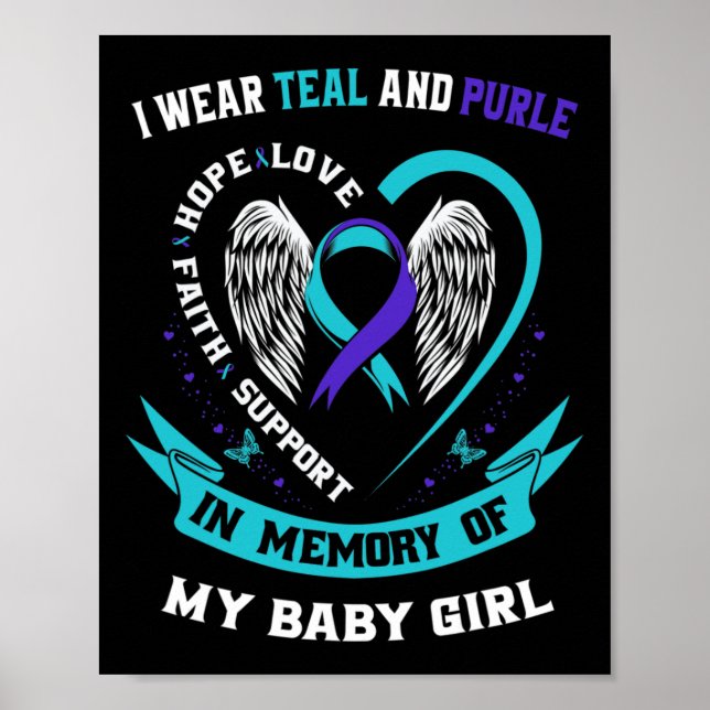 Poster Eu Visto O Teal E Roxo Bebê, A Sensibilização (Frente)