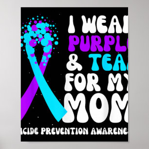 Poster Eu Visto Púrpura &amp; Teal Para A Prevenção Do Su