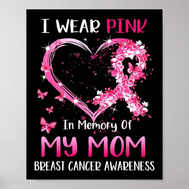 Poster Eu Visto Rosa Em Memória Da Minha Mãe cancer De Ma (Frente)