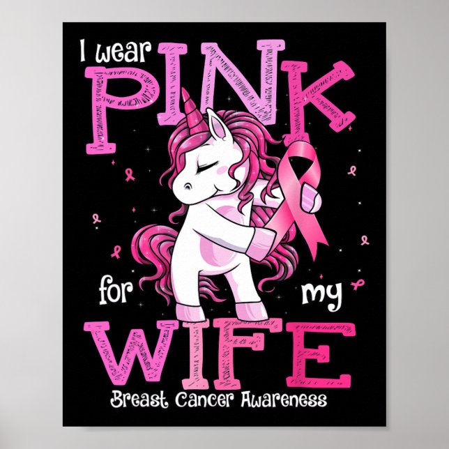 Poster Eu Visto Rosa Para A Minha Esposa Camisa Cancer De (Frente)
