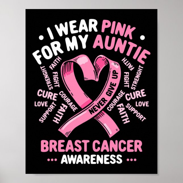 Poster Eu Visto Rosa Para Minha Tia Cancer Da Mãe Conheci (Frente)