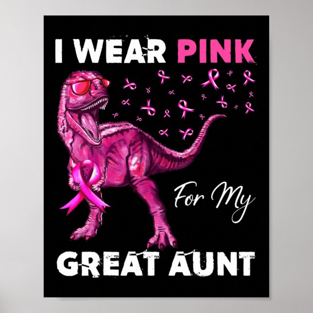 Poster Eu Visto Rosa Para Minha Tia Excelente Cancer Da M (Frente)
