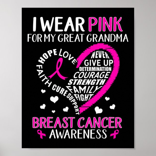 Poster Eu Visto Rosa Para O Cancer Da Minha Avó Excelente (Frente)