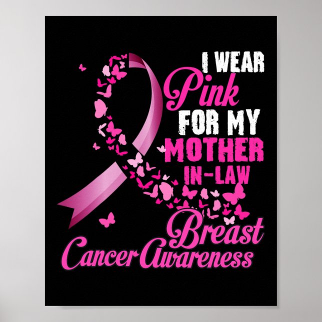 Poster Eu Visto Rosa Para O Meu Cancer De Mama Da Mãe Em  (Frente)
