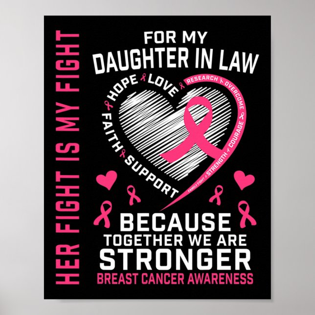 Poster Eu Visto Rosa Pela Minha Filha Na Lei Do Cancer De (Frente)