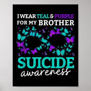 Poster Eu Visto Roxo E Teal Para O Meu Irmão Suicídio Ant